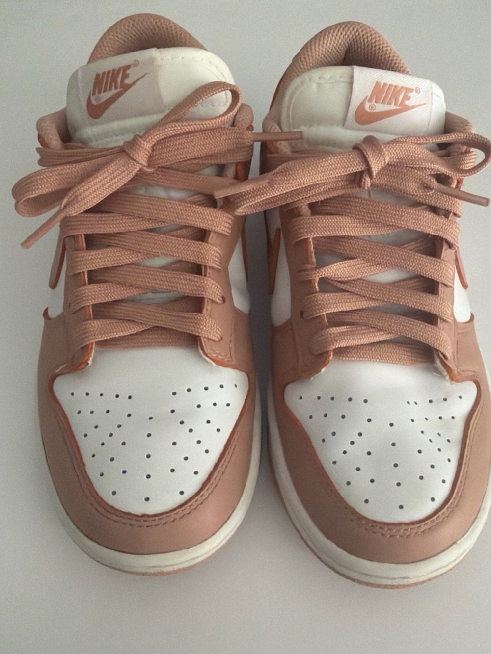 Nike Women’s Dunks Sneakers in Rose Tan and White